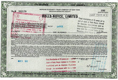 Ungelocht rolls royce ltd - ungelocht, adr