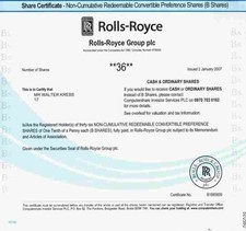 ROLLS ROYCE plc 2007 London